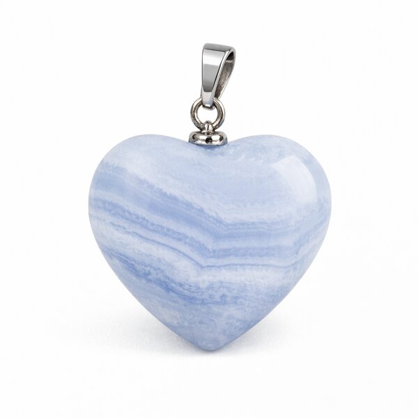 Anhänger Herz Chalcedon blau