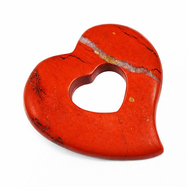 Anhänger Herz in Herz Jaspis rot